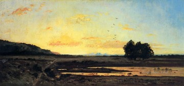 Brook River Stream Painting - Rememberance of la Caru Sunset scenery Paul Camille Guigou Landscapes brook
